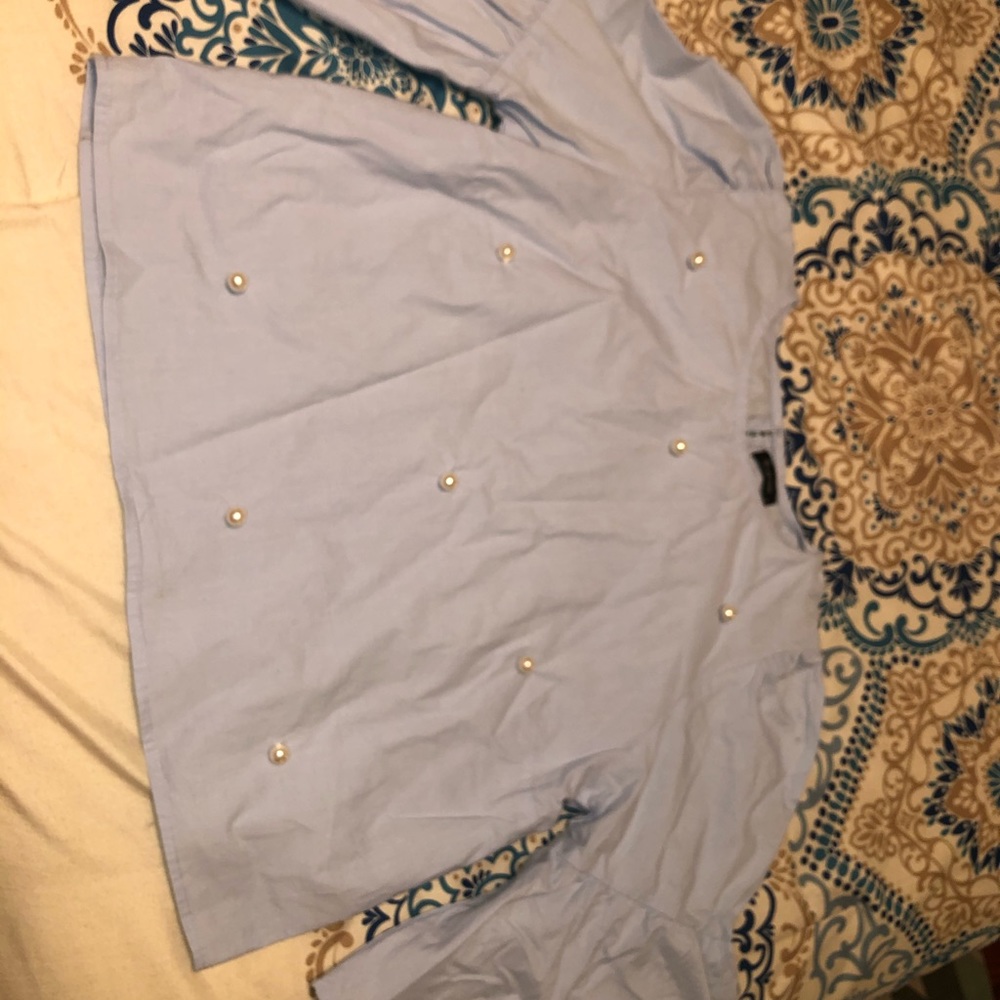 Light blue with pearls blouse